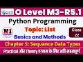 Class 22 Python Programming M3-R5 1 Sequence Data Types List in python m3r5 python