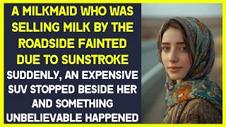 A woman who was selling milk by the roadside fainted due to sunstroke and fancy car stopped to help