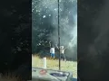 Two men shotting off fireworks in the Cajon Pass