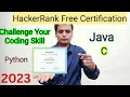 HackerRank free certificate 2023 challenge your Coding Skill 2023 Job Internship