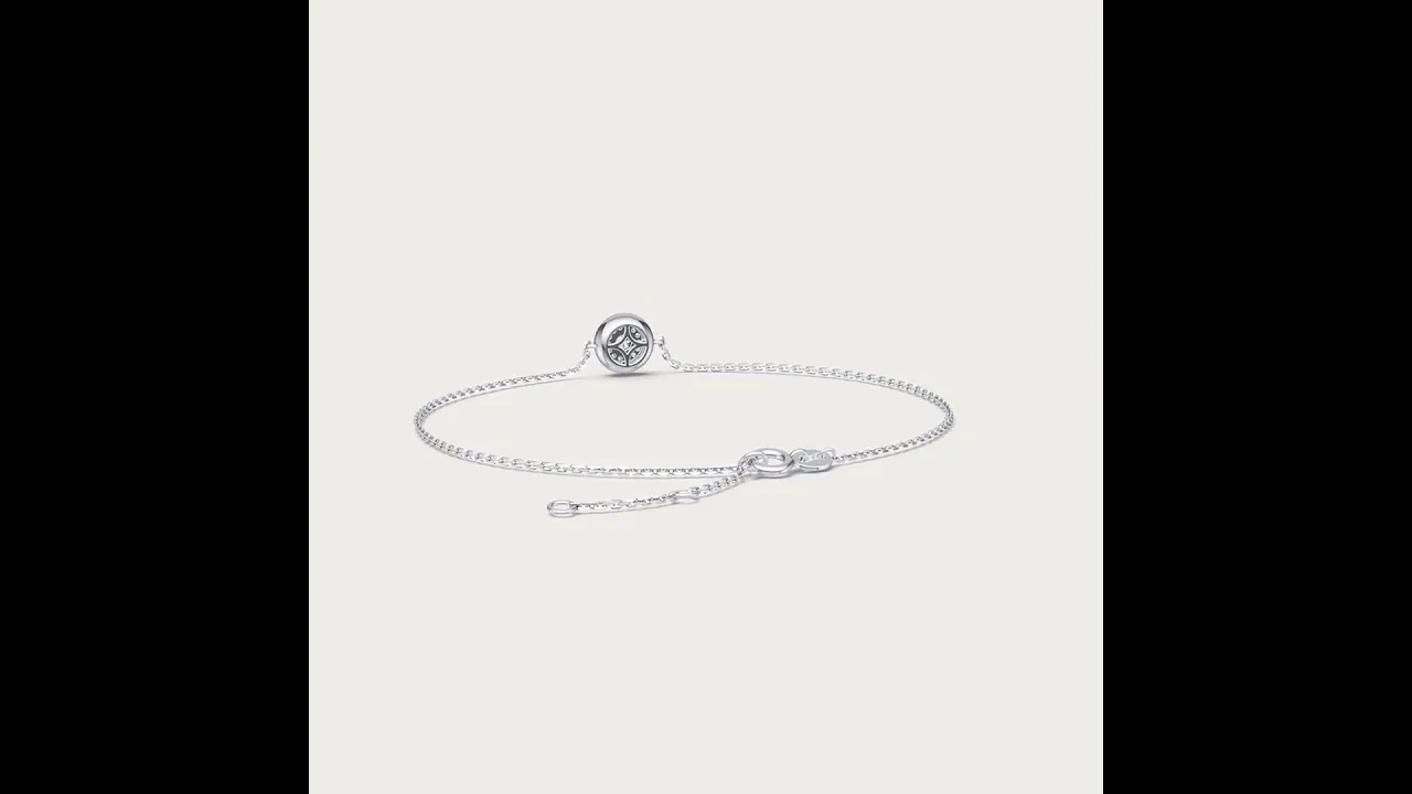 Round Brilliant Lab-Grown Diamond Prong and Pave Bracelet in 14K Gold / Platinum