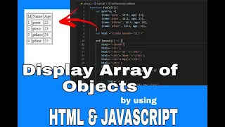 Display array of objects using and populate html table with json data