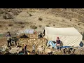 Nomadic Life | A Single Mother with Three Children Builds a Stone Shelter 🐑 Herding and Survival