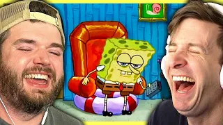 Laughing at Spongebob funny moments that became memes