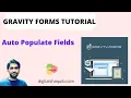 Gravity Forms Tutorial Auto Populate Fields - Hindi