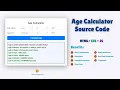 How to Create an Age Calculator Using HTML CSS and JavaScript Free Source Code