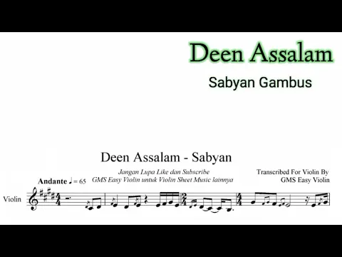 Download MP3 [Backingtrack] Deen Assalam - Sabyan [Karaoke + Not Balok + Lirik]