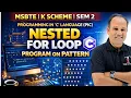 Nested for loop Program on Pattern Programming in C Language PIC MSBTE Toshib Tutorials
