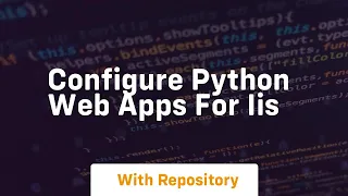 configure python web apps for iis