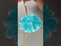 Simple BLUE flower painting using a round brush and acrylic