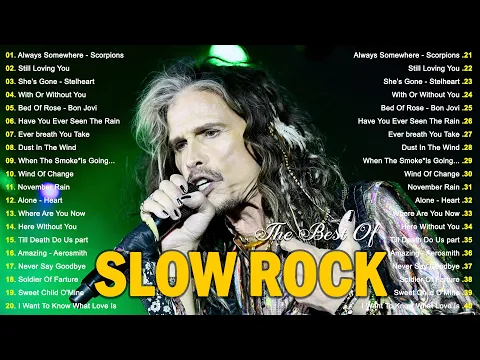 Download MP3 Aerosmith, Scorpions, Bon Jovi, Led Zeppelin, U2, Guns N Roses 🔥 Best Slow Rock Ballads 70s 80s 90s