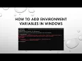 How to Set Environment Variables in Windows System PATH Setup Tutorial
