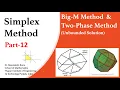 Simplex Method Part 12 Big M Two Phase Method Unbounded Solution