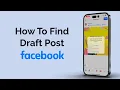 How To Find Draft Post On Facebook