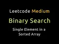 Single Element in a Sorted Array - Binary Search