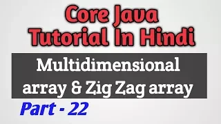 Core Java Tutorial Multidimensional Array In Java Part-23