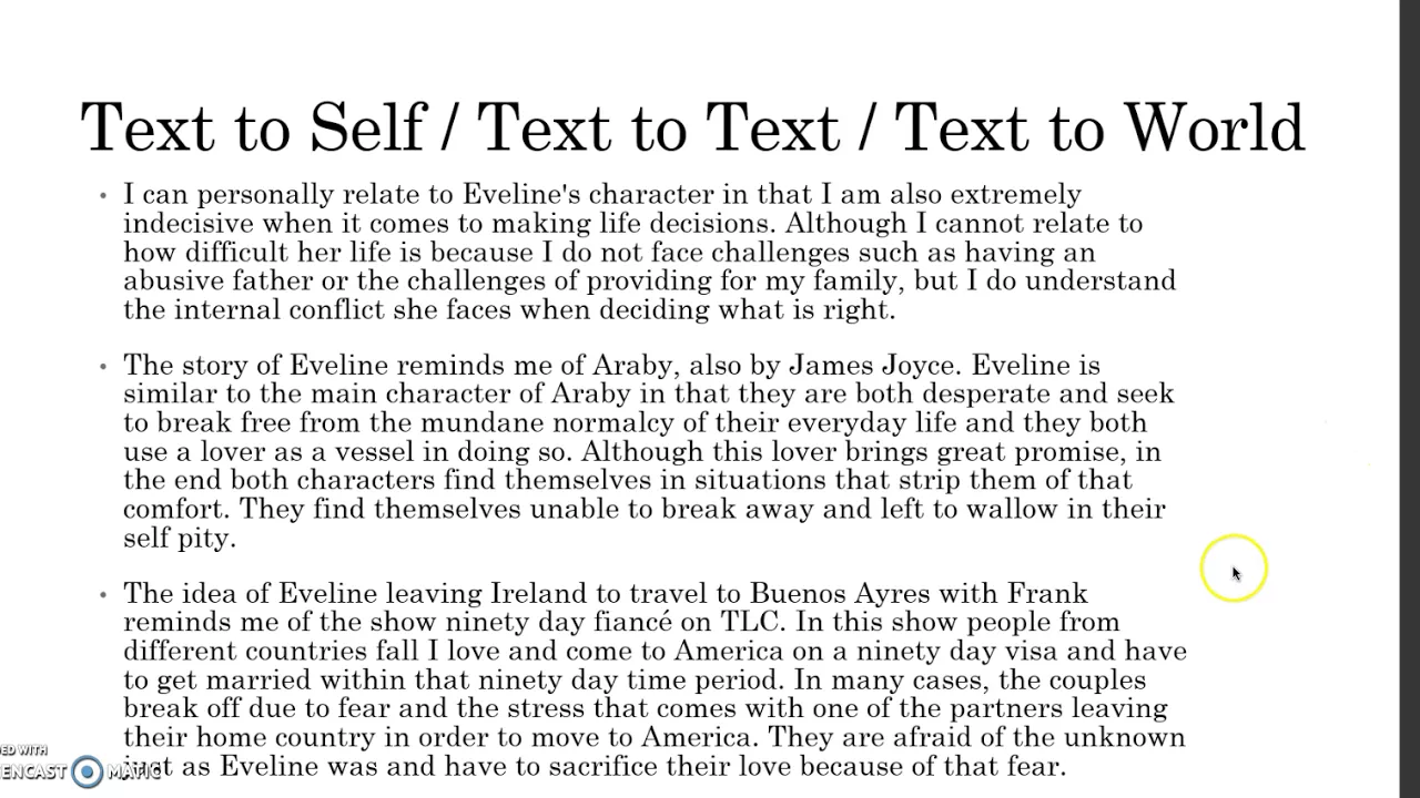 Analysis of Eveline by James Joyce