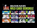 2025 NFL PLAY-OFFS WILD CARD SCHEDULE - NFL 2025 PLAY-OFFS PICTURES