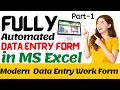 How to Make Fully Automated Data Entry Form in MS Excel Part 1 Learn MS Excel Step By Step Tutorial