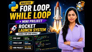 Python For Loop While Loop Explained with Rocket Launch Project English
