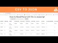 Convert CSV to JSON