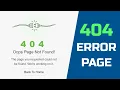 How To Create A 404 Page Only HTML And CSS Custom 404 Error Page Design Tutorial Easy Webcode