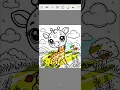 Giraffe drawing and colour