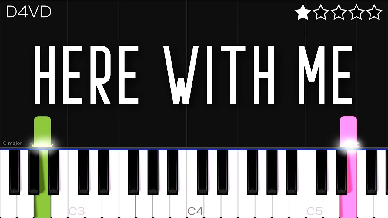 d4vd - Here With Me | EASY Piano Tutorial