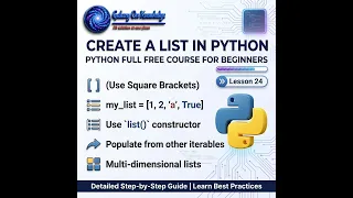 Create a List in Python Python Full Free Course for Beginners Lesson 24
