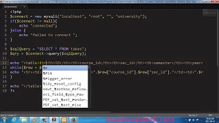 PHP AND MYSQL TUTORIAL POPULATE HTML TABLE WITH DATA FROM DATABASE