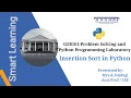 GE8161 - Python Insertion Sort in Python Dept of CSE Arunai Engineering College Tiruvannamalai