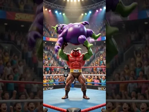 Apple Wrestler vs Eggplant Champion 🥊🍎 | $1.2 Million Wrestling Challenge! 🔥 #Shorts #AI