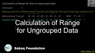 Calculation of Range for Ungrouped Data Math Lecture Sabaq pk