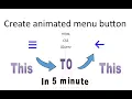 Menu bar animated button navbar animated button using HTML CSS and Jquery