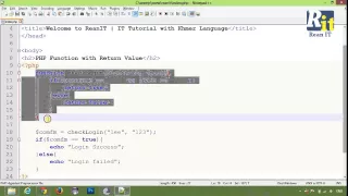 Lesson 6 part 2 PHP Function return value