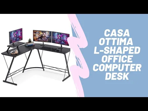 Download MP3 Casaottima L-Shaped Office Computer Desk | $100k BONUSES in Description