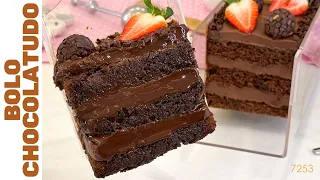 BOLO SUPER CHOCOLATUDO E MOLHADINHO PARA FESTIVAL DE FATIAS! Bolo de Feira | Bolo de Chocolate