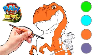 Colorir o Rex e o NOVO Timmy, o T-Rex! 🦖 | Patrulha Pata: O Filme de Dinos
