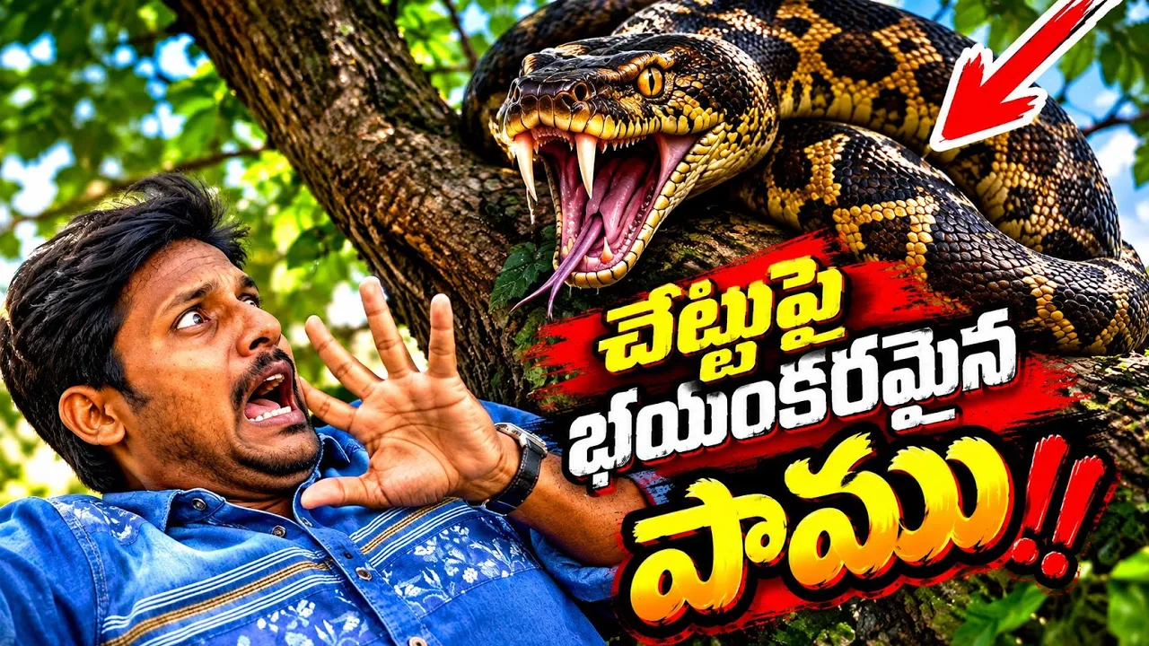చెట్టు మీద ఇంత పెద్ద పామా? 🐍😱 | భయంకరమైన దృశ్యం #Snake #BigSnake #GiantSnake