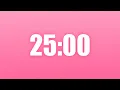 25 Minute Timer - Minimal No Sound Pink Background