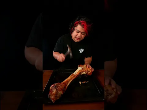 I tried eating it down to the bone! 🦴 # #food #omblette #cooking