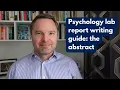 Psychology lab report writing guide the abstract
