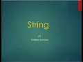 Lecture 17 String in C String VS Character Array