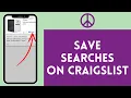 How to Save Search on Craigslist 2026 EASY