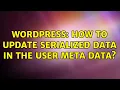 Wordpress How to update serialized data in the user meta data