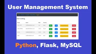User Management System with Python Flask MySQL Python Project