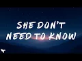 Lagu The Kid LAROI - SHE DON'T NEED TO KNOW (Lyrics)