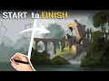 How to Paint and Design a Landscape Environment Digital Painting Tutorial