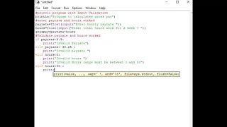 Payroll Program with Input Validation