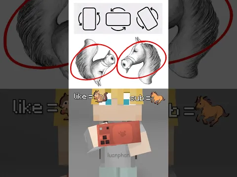 🔃 Squirrel or horse? 🐿️🐎 | Optical illusion #Shorts #luanphan